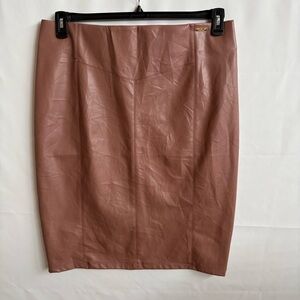 Andrew Marc midi Faux Leather Pencil Skirt - Dusty Rose. size XL INV25/429